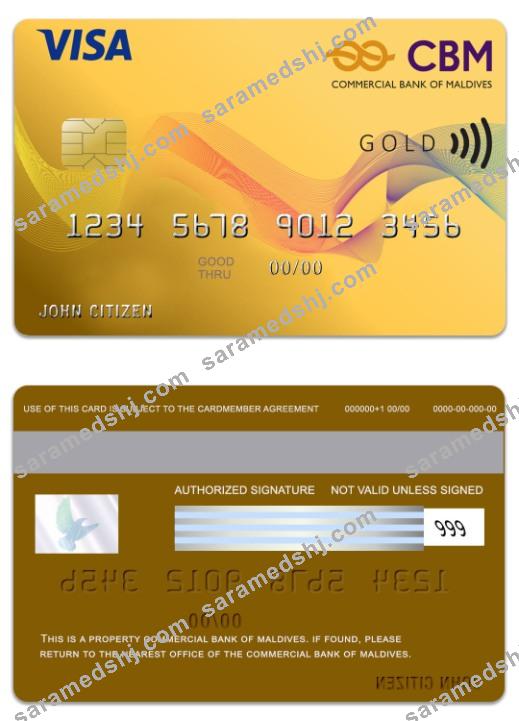 Maldives Commercial Bank of Maldives  Visa Gold Card